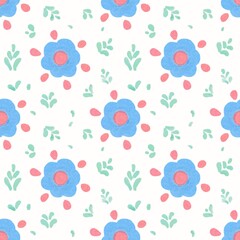 Watercolor Ethnic seamless pattern in tribal.Flowerdesign on paper texture in native American, Mexican, African, Tradition style.Aztec geometric folk culture art background.Boho abstract.Hand painted.