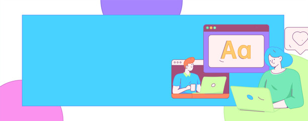 Flat vector illustration of business people operating work scene
