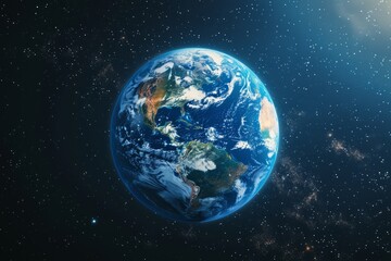 Obraz premium Earth planet viewed from space, 3d render of planet Earth