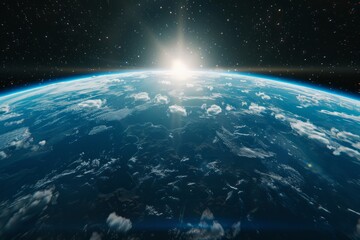 Obraz premium Earth planet viewed from space, 3d render of planet Earth