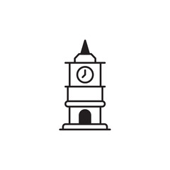 Clock Tower icon design with white background stock illustration