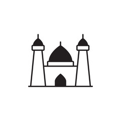 Mosque icon design with white background stock illustration