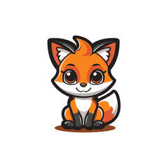 Obraz premium cute fox mascot design