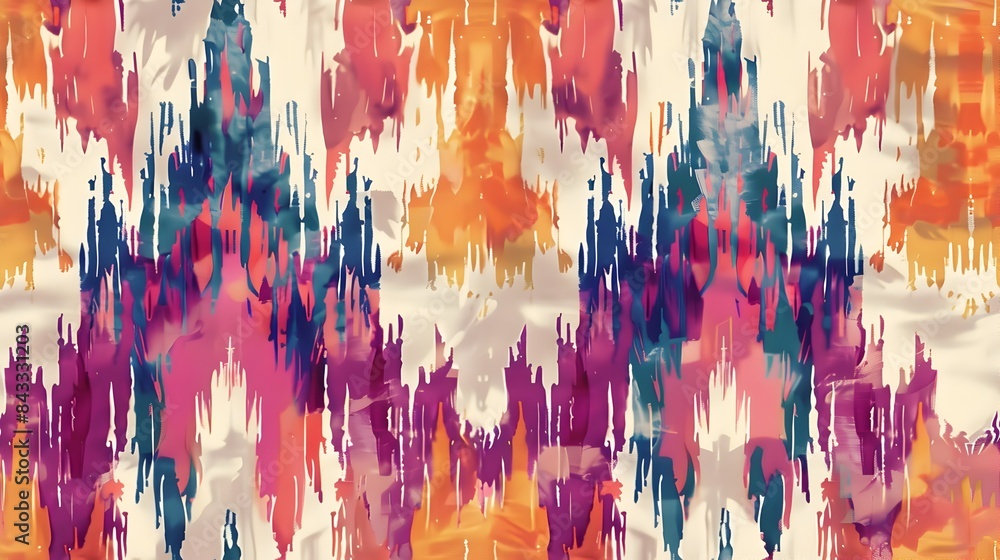 Poster vibrant abstract fluid painting with colorful expressive brushstrokes and patterns