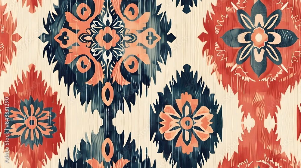 Poster vibrant and intricate bohemian inspired seamless pattern design