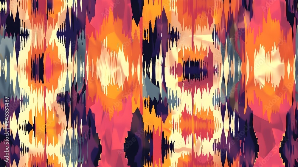 Poster mesmerizing geometric abstraction with shimmering prismatic colors and hypnotic optical illusion