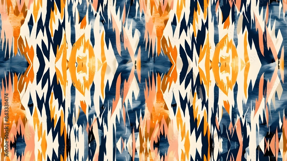 Aufkleber vibrant tribal inspired abstract geometric pattern for versatile design usage