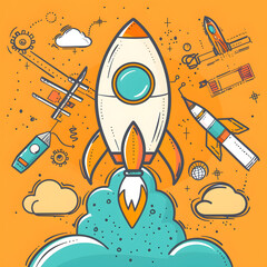 Modern startup business success flat design