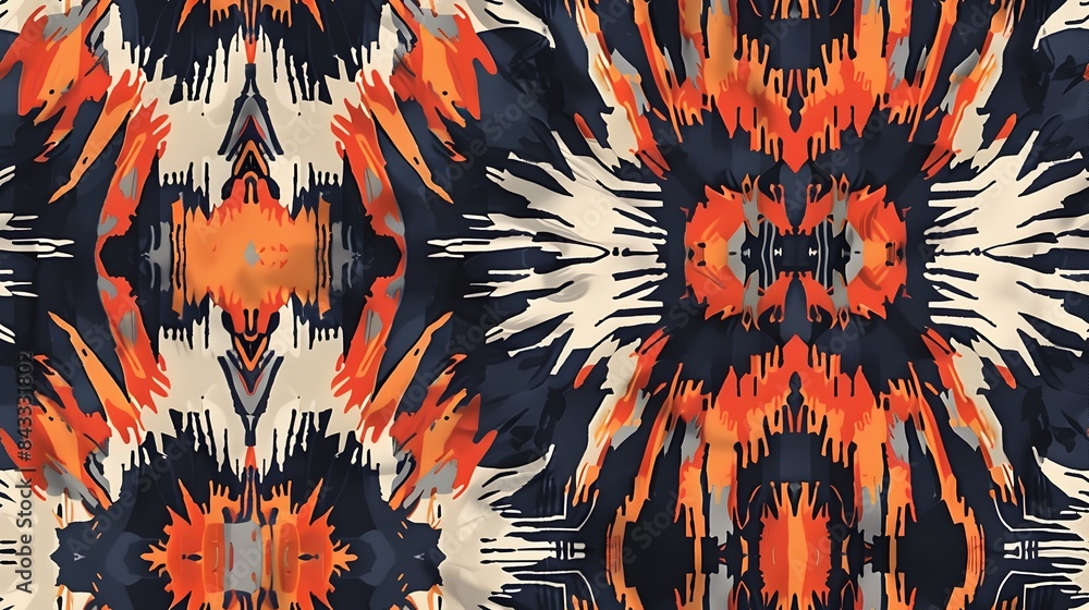 Aufkleber explosive kaleidoscopic burst of vibrant abstract shapes and patterns
