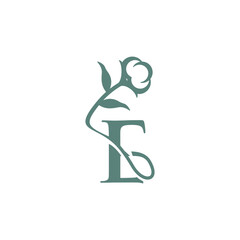 Letter E cotton logo icon vector template