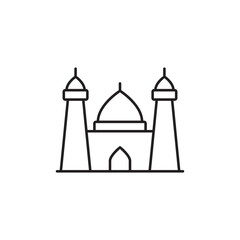 Mosque icon design with white background stock illustration