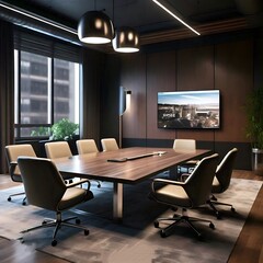 modern office interior with furniture