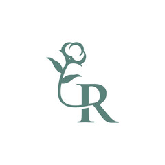 Letter R cotton logo icon vector template