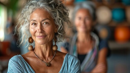 Senior citizens participating in a group exercise class, promoting active aging and health.