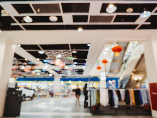 Beautiful blurred photo of a shopping mall with rounded bokeh light. Suitable for background.