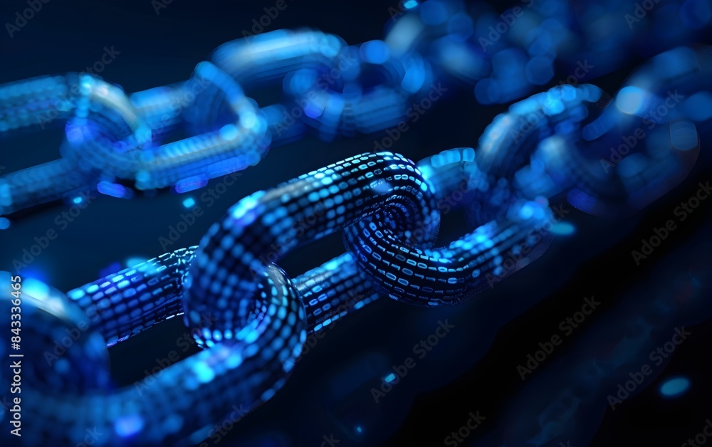 Poster pulsing blue digital network flow abstract futuristic technology background