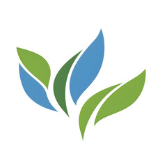 An organic skin care brand logo, green and blue