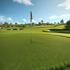 Obraz premium Premier International Greens: Virtual Reality Golf Tournaments at Their Finest