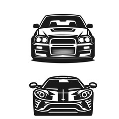 Vector silhouette of a Car set for your logo isolated on white background