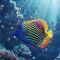 Vivid Captures of Tropical Fish in Aquarium Backgrounds: A Virtual Reality Exploration