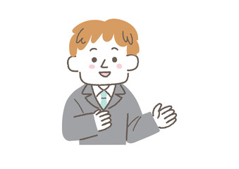 説明をしているビジネスマンのイラスト