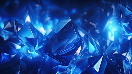 Dynamic blue polygon background with swirling motion and neon highlights