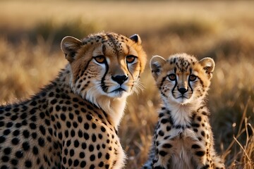 cheetah and cub