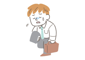 つらそうに歩いているビジネスマンのイラスト