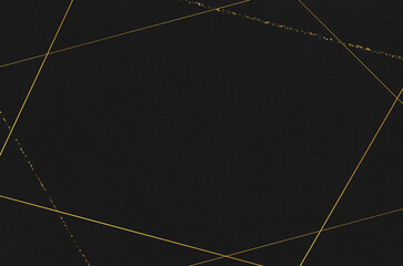 Black Japanese Washi paper texture with classy gold pattern. Abstract graceful Japanese style background.