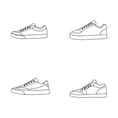 Line Sneaker logo icon, shoe design illustration