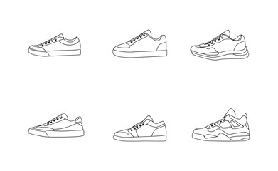 Line Sneaker logo icon, shoe design illustration