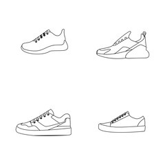 Line Sneaker logo icon, shoe design illustration