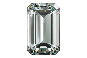 Baguette cut diamond isolated on transparent background