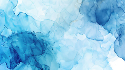 Fototapeta premium Sea Alcohol Ink Marble. Blue Alcohol Ink Watercolor. Blue Oil Paint. Blue Gradient Background 