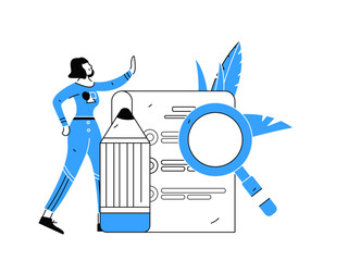 Flat vector illustration of business people operating work scene
