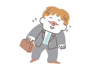 酔っ払って歩いているビジネスマンのイラスト