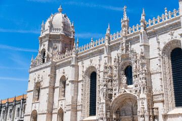 View of mosteiro dos Jeronimos in Belem, Lisbon, Portugal