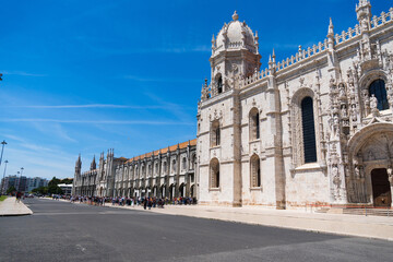 View of mosteiro dos Jeronimos in Belem, Lisbon, Portugal