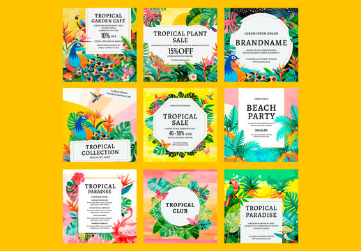 Tropical Social Media Template With Generative AI