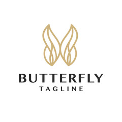 butterfly beautiful morpho pretty mascot vector logo design