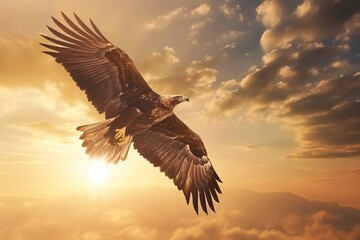 Naklejka premium eagle flying in the sky by generative ai