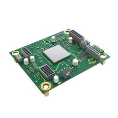 Obraz premium High-quality image of a microchip electronic circuit board, showcasing technology and components used in modern electronics.