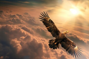 eagle flying in the sky by generative ai
