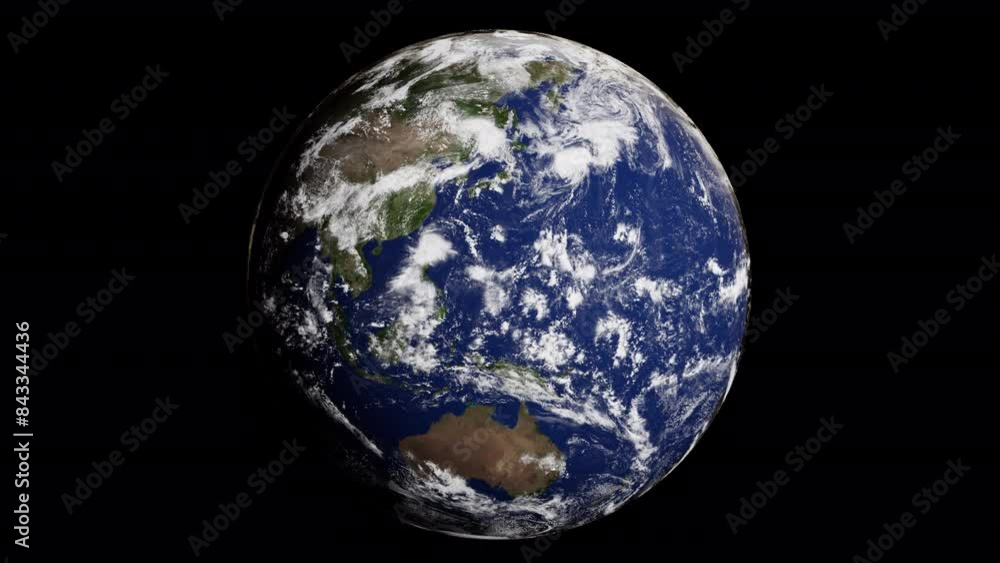 Wall mural planet earth solar system universe rotating looping transparent