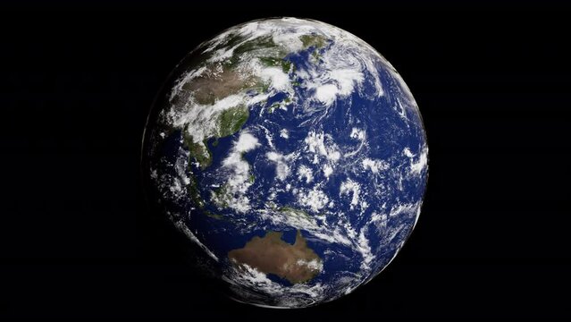 planet earth solar system universe rotating looping transparent