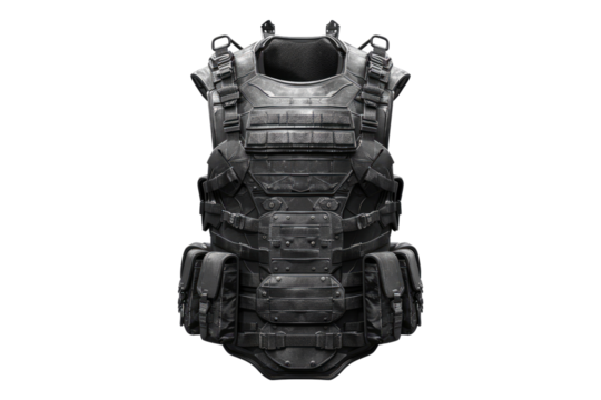 Bullet prof vest body armor isolated on transparent background