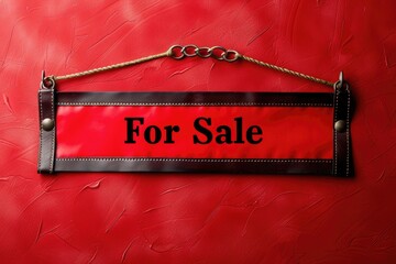 Real estate listing: For Sale text banner designed for copy space, perfect for showcasing property listings with eye-catching graphics and clear messaging to attract potential buyers