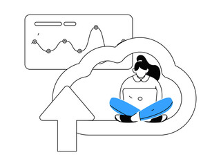 Flat vector illustration of business people operating work scene
