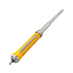 Naklejka premium Image of a yellow-handled screwdriver, perfect for technical and repair-related projects. High-quality and detailed tool photography.