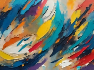 Abstract texture oil paint Colorful rough brush strokes
